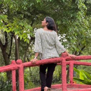 white printed kurti - Image 2